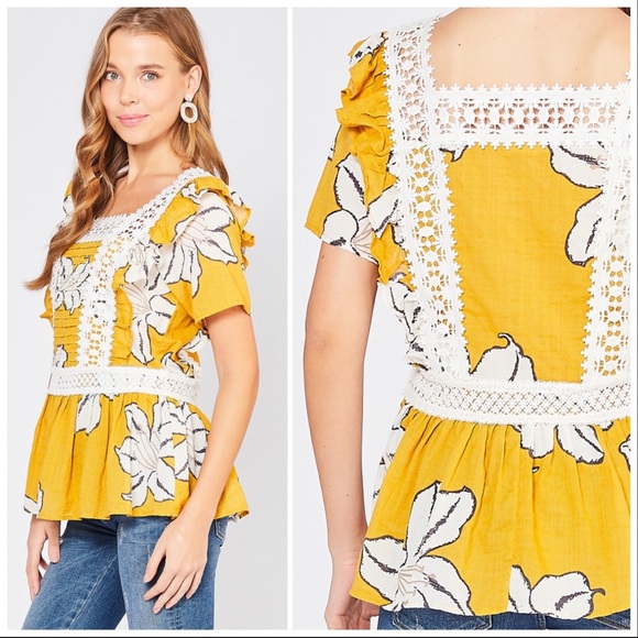 Entro Big Flowers Peplum Top - Picture 7 of 7